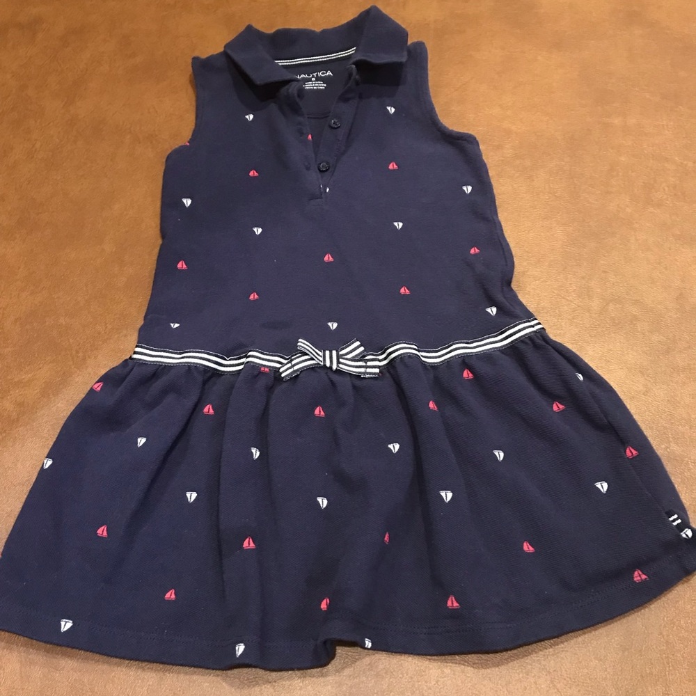 🌺🌺🌺NAUTICA Cute Girl’s 100% Cotton Polo Dress, size 5